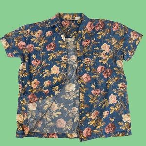 Vintage Floral Denim Shirt